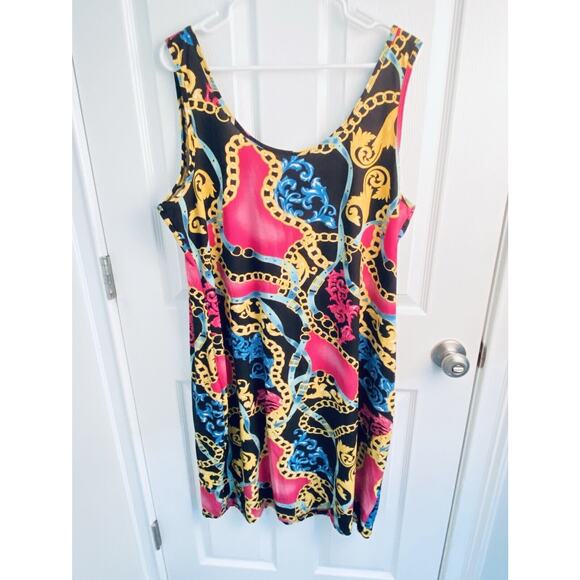 Jolie & Joy Dress Womens Stretch Knit Plus Size 3X Graphic Colorful Print Tank - Picture 1 of 6